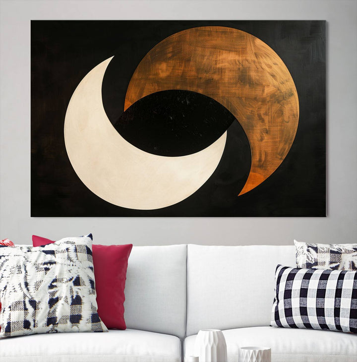 Abstract Moon Wall Art Canvas Print