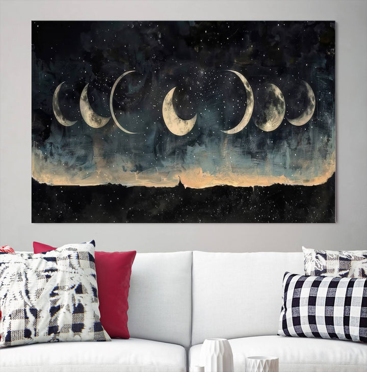 Abstract Moon Wall Art Canvas Print