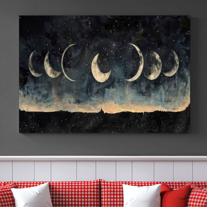 Abstract Moon Wall Art Canvas Print