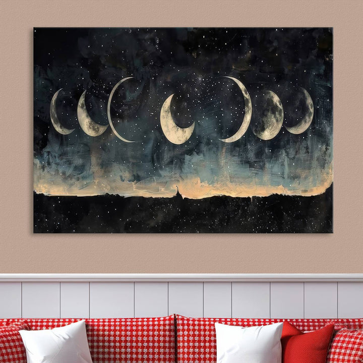 Abstract Moon Wall Art Canvas Print