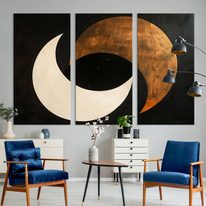 Abstract Moon Wall Art Canvas Print