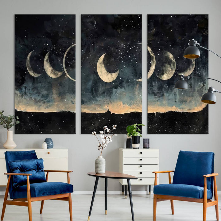 Abstract Moon Wall Art Canvas Print