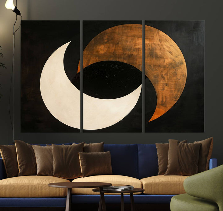 Abstract Moon Wall Art Canvas Print