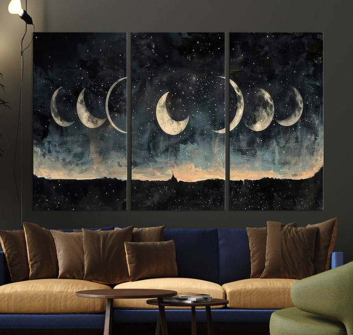 Abstract Moon Wall Art Canvas Print