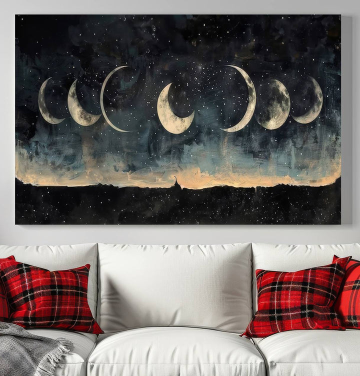 Abstract Moon Wall Art Canvas Print