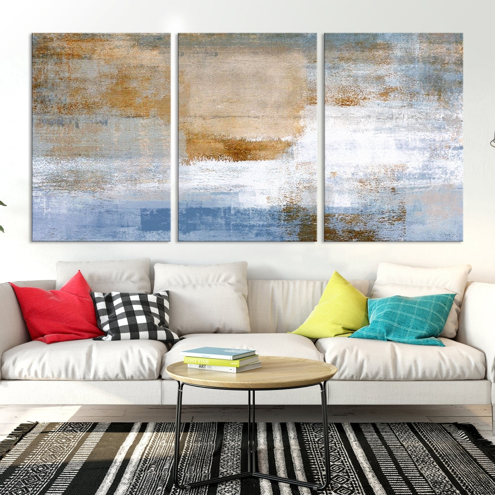 Abstract Neutral Wall Decor, Boho Canvas Wall Art Print, Kitchen Living Room Wall Art, Framed