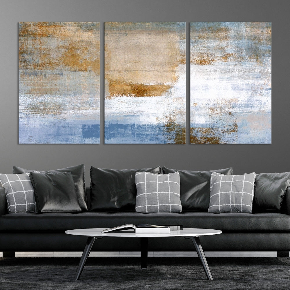 Abstract Neutral Wall Decor, Boho Canvas Wall Art Print, Kitchen Living Room Wall Art, Framed