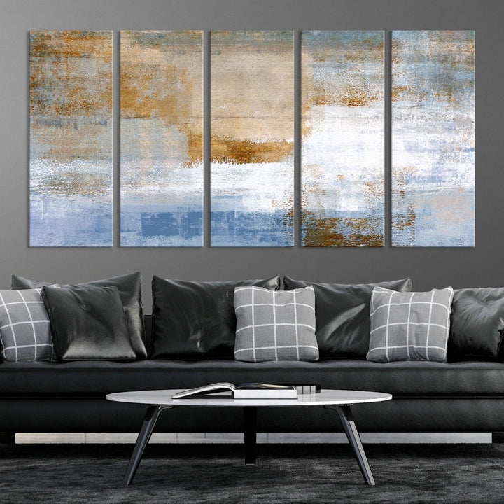 Abstract Neutral Wall Decor, Boho Canvas Wall Art Print, Kitchen Living Room Wall Art, Framed