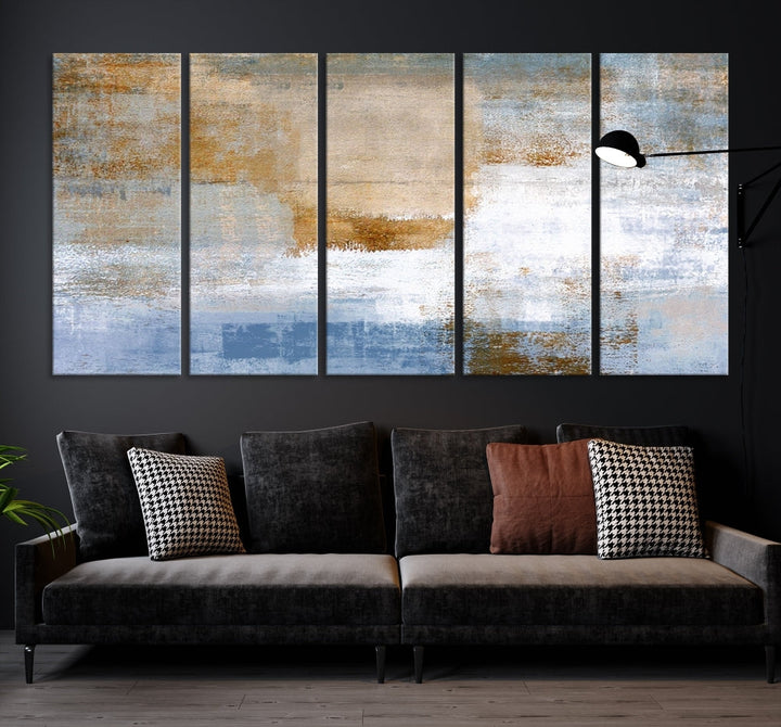 Abstract Neutral Wall Decor, Boho Canvas Wall Art Print, Kitchen Living Room Wall Art, Framed