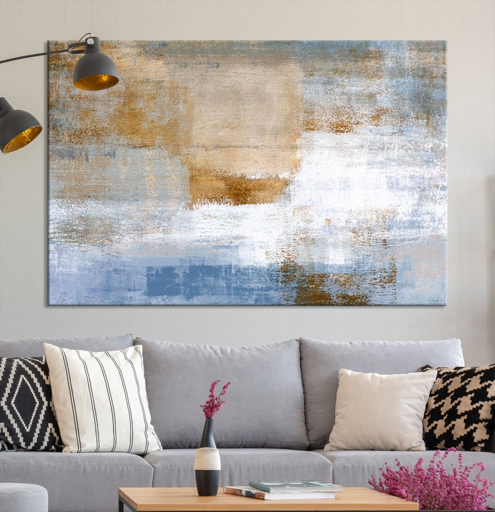 Abstract Neutral Wall Decor, Boho Canvas Wall Art Print, Kitchen Living Room Wall Art, Framed