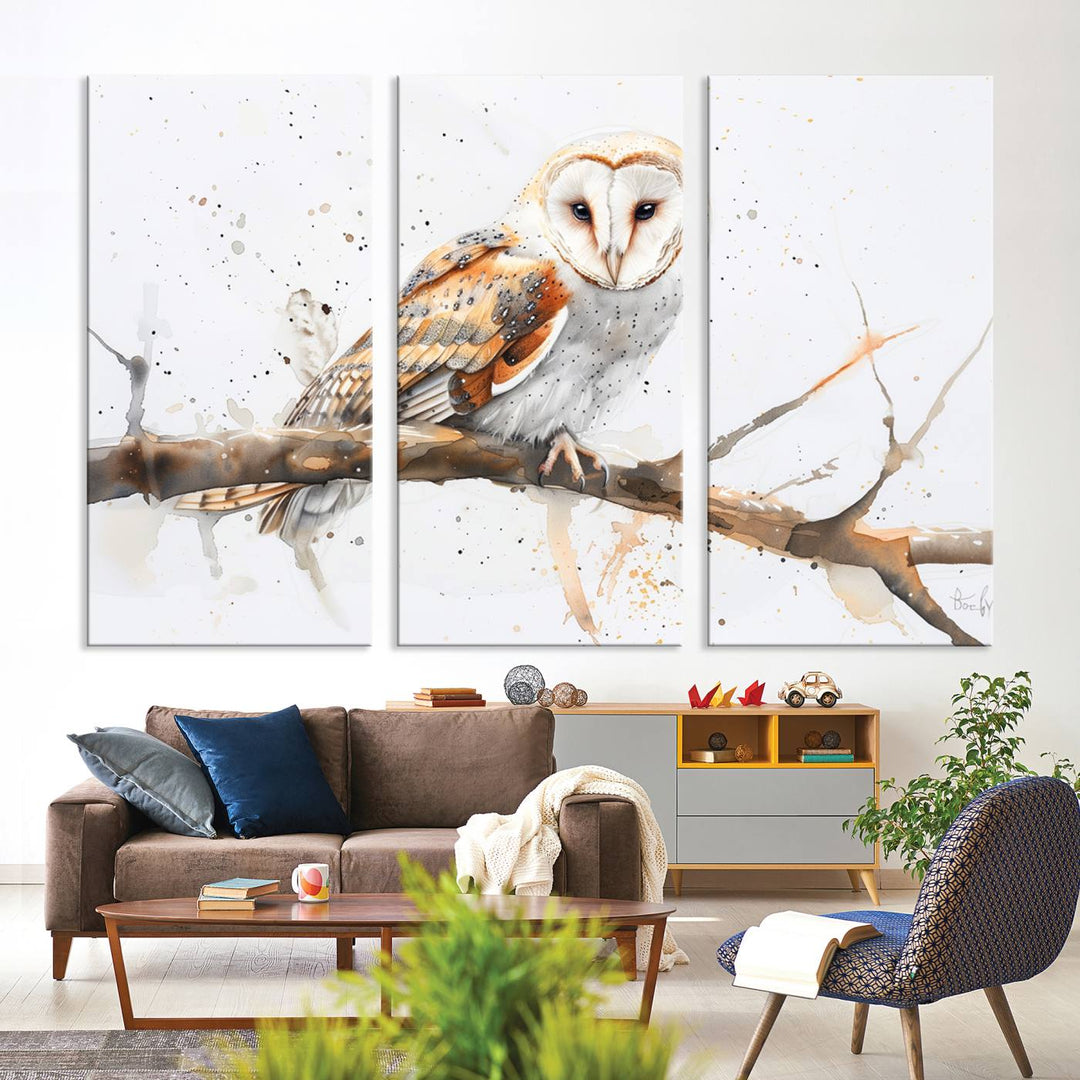 Abstract Owl Wall Art Canvas Print