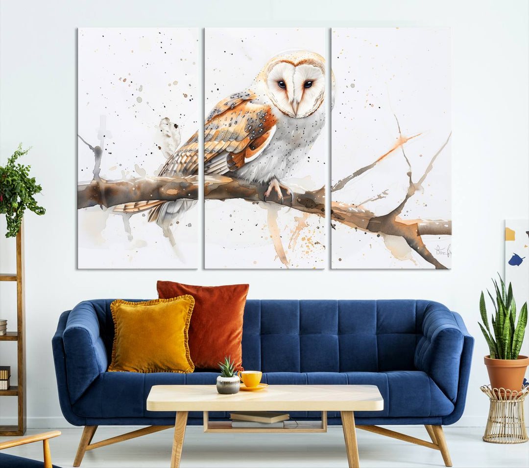 Abstract Owl Wall Art Canvas Print