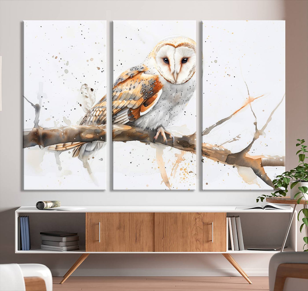 Abstract Owl Wall Art Canvas Print