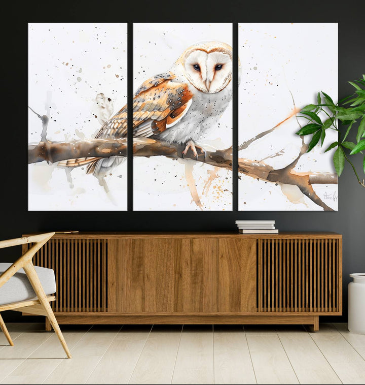 Abstract Owl Wall Art Canvas Print