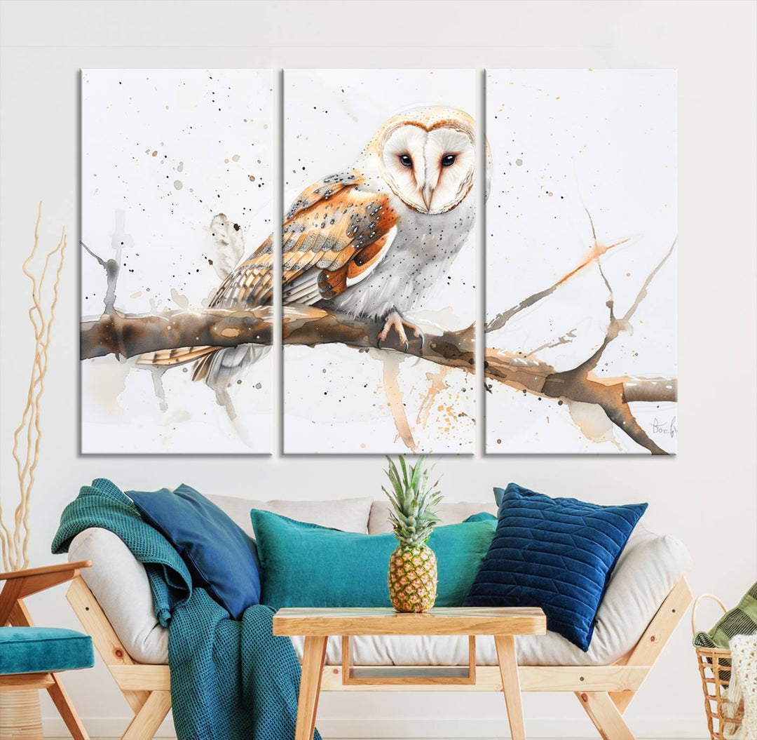 Abstract Owl Wall Art Canvas Print