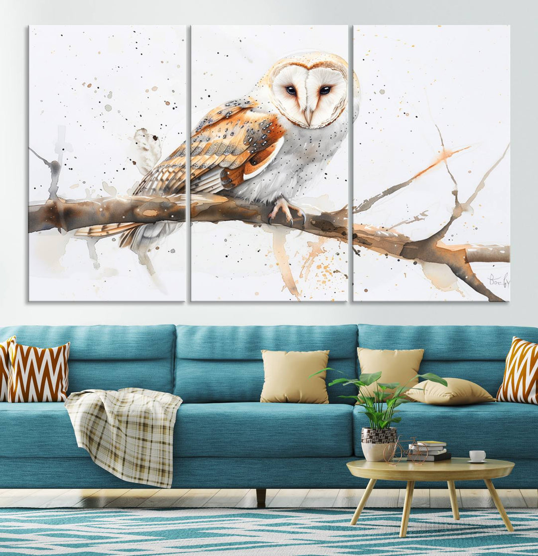 Abstract Owl Wall Art Canvas Print