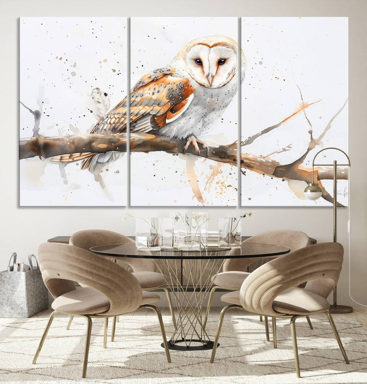 Abstract Owl Wall Art Canvas Print