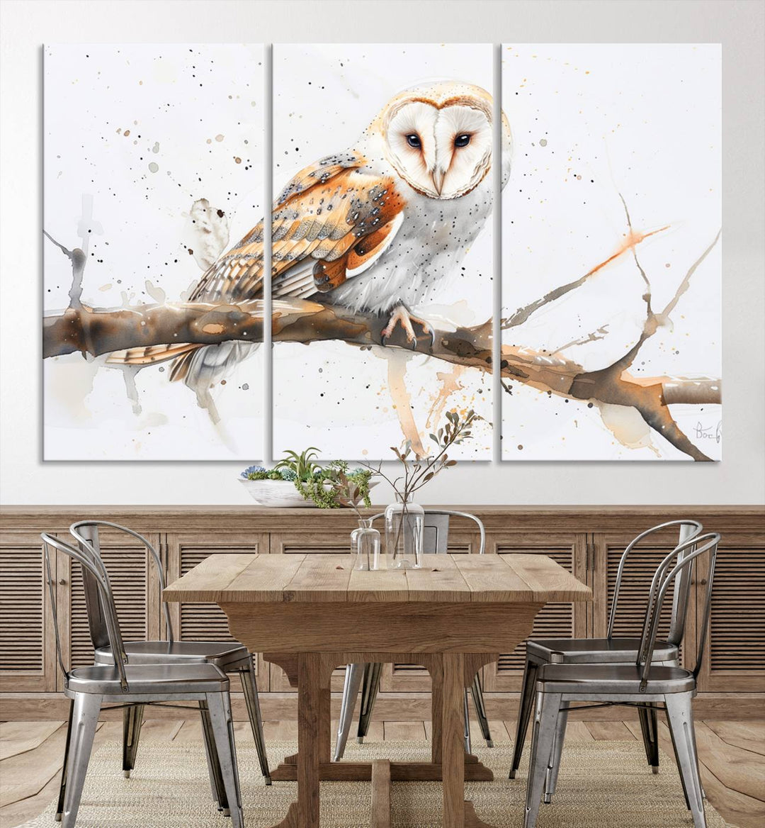 Abstract Owl Wall Art Canvas Print