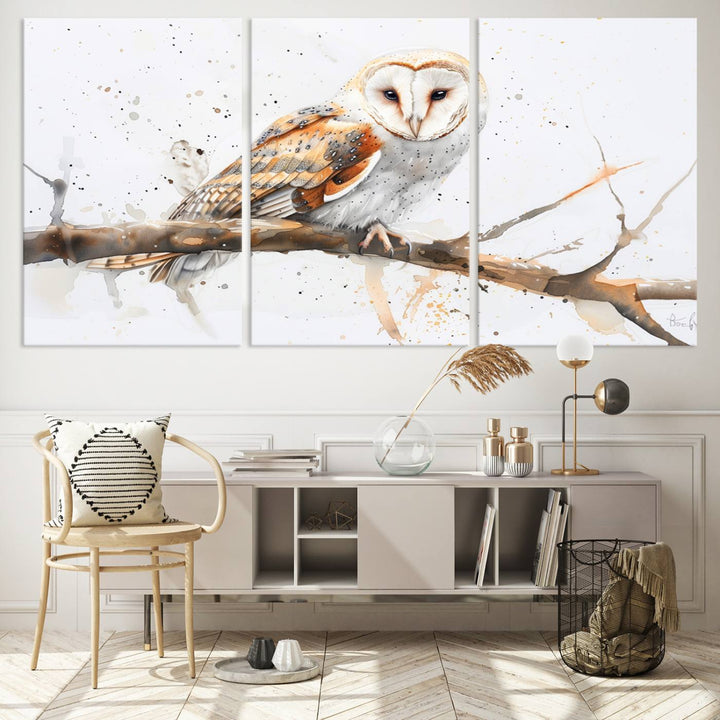 Abstract Owl Wall Art Canvas Print