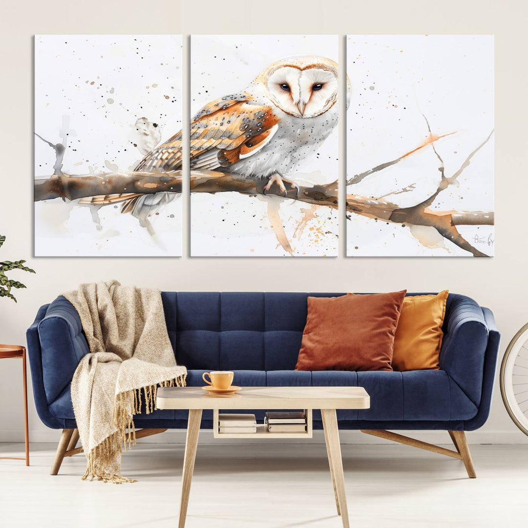 Abstract Owl Wall Art Canvas Print