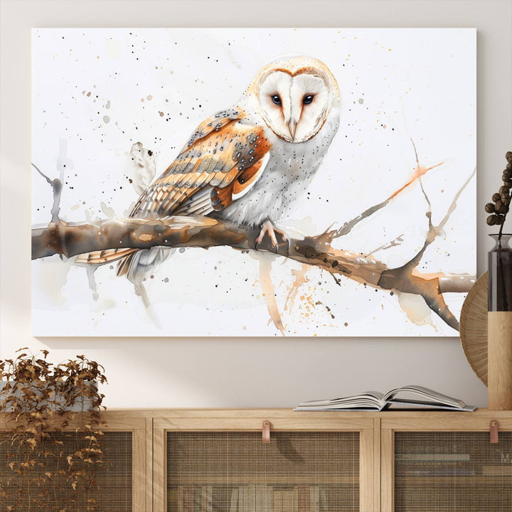 Abstract Owl Wall Art Canvas Print