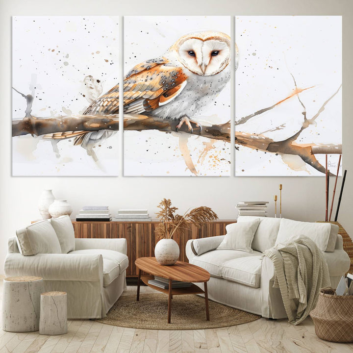 Abstract Owl Wall Art Canvas Print