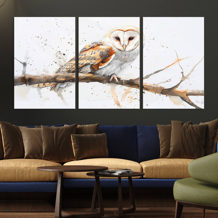 Abstract Owl Wall Art Canvas Print