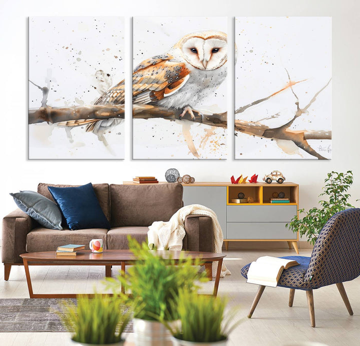 Abstract Owl Wall Art Canvas Print