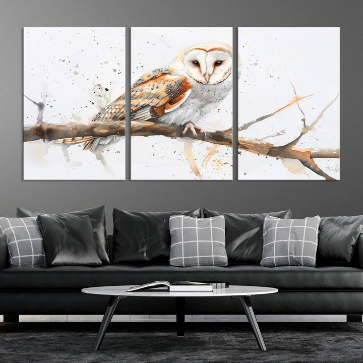 Abstract Owl Wall Art Canvas Print