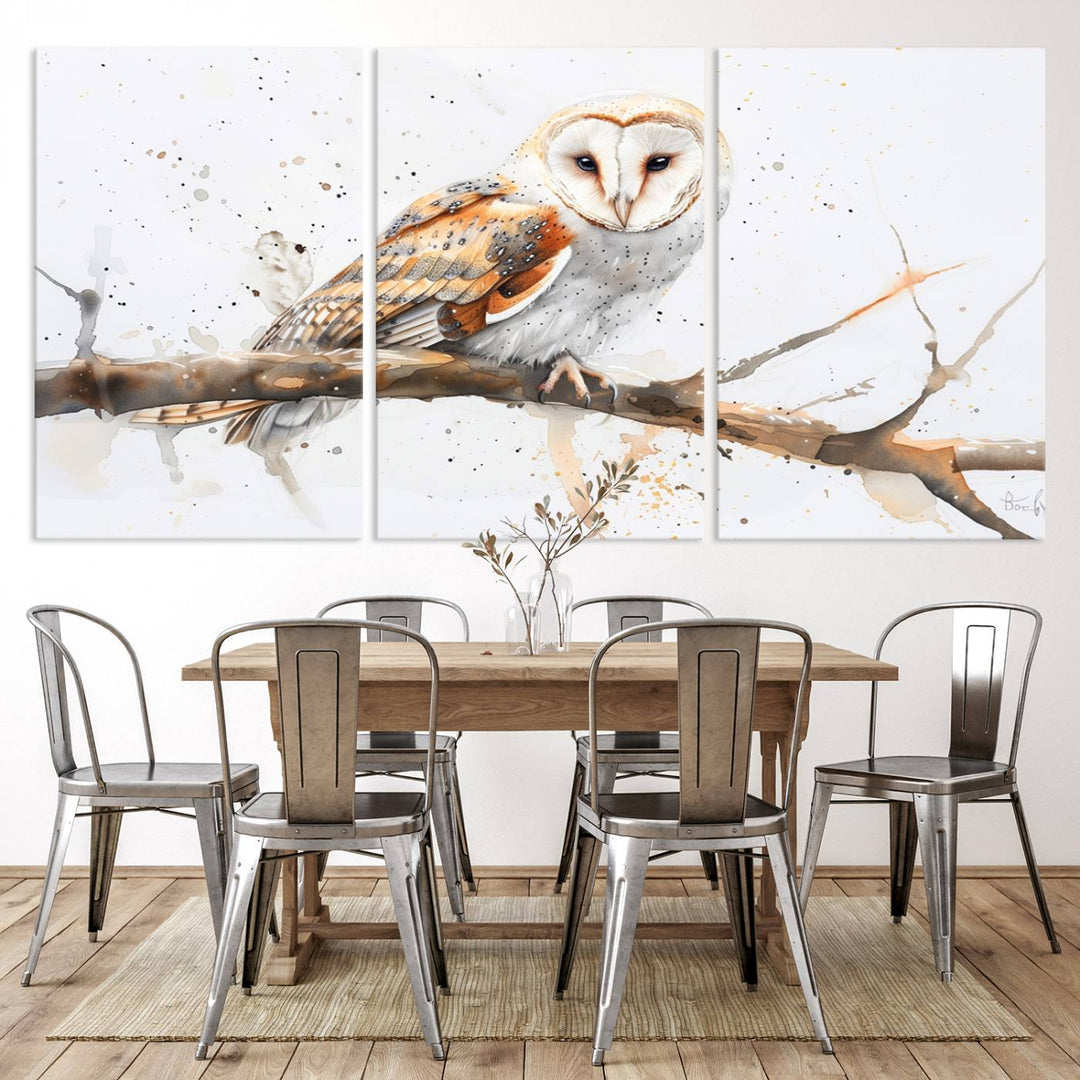 Abstract Owl Wall Art Canvas Print