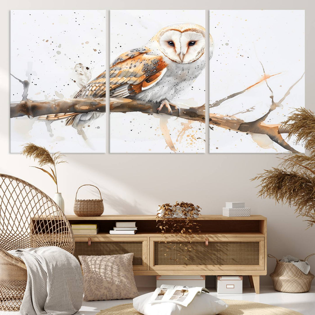 Abstract Owl Wall Art Canvas Print