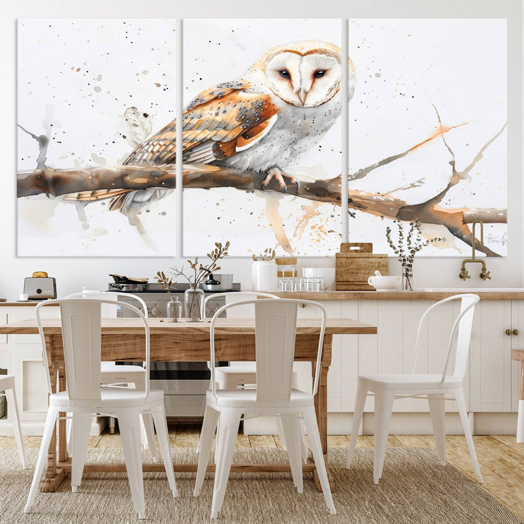 Abstract Owl Wall Art Canvas Print