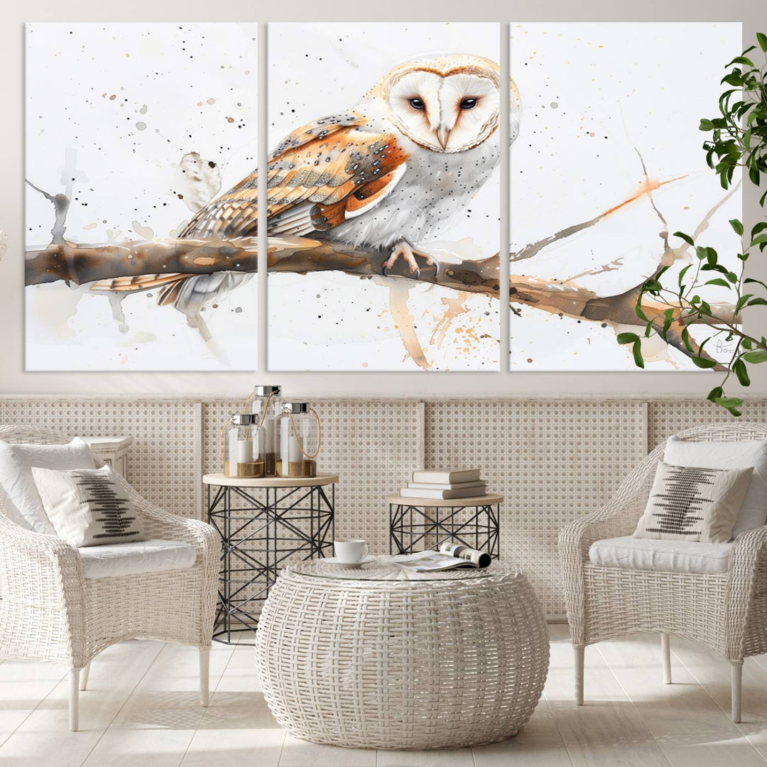 Abstract Owl Wall Art Canvas Print