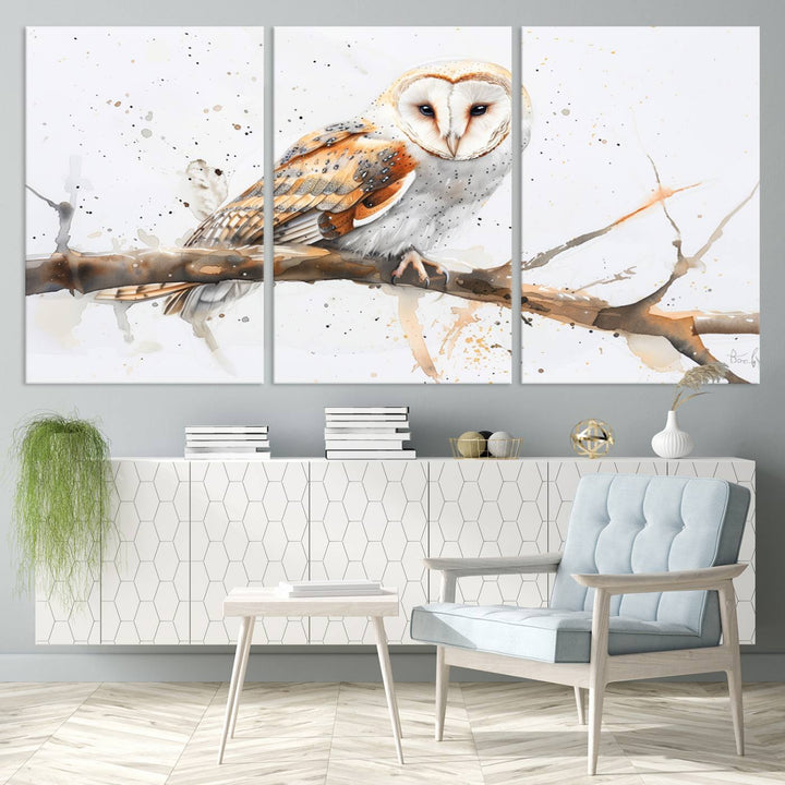 Abstract Owl Wall Art Canvas Print