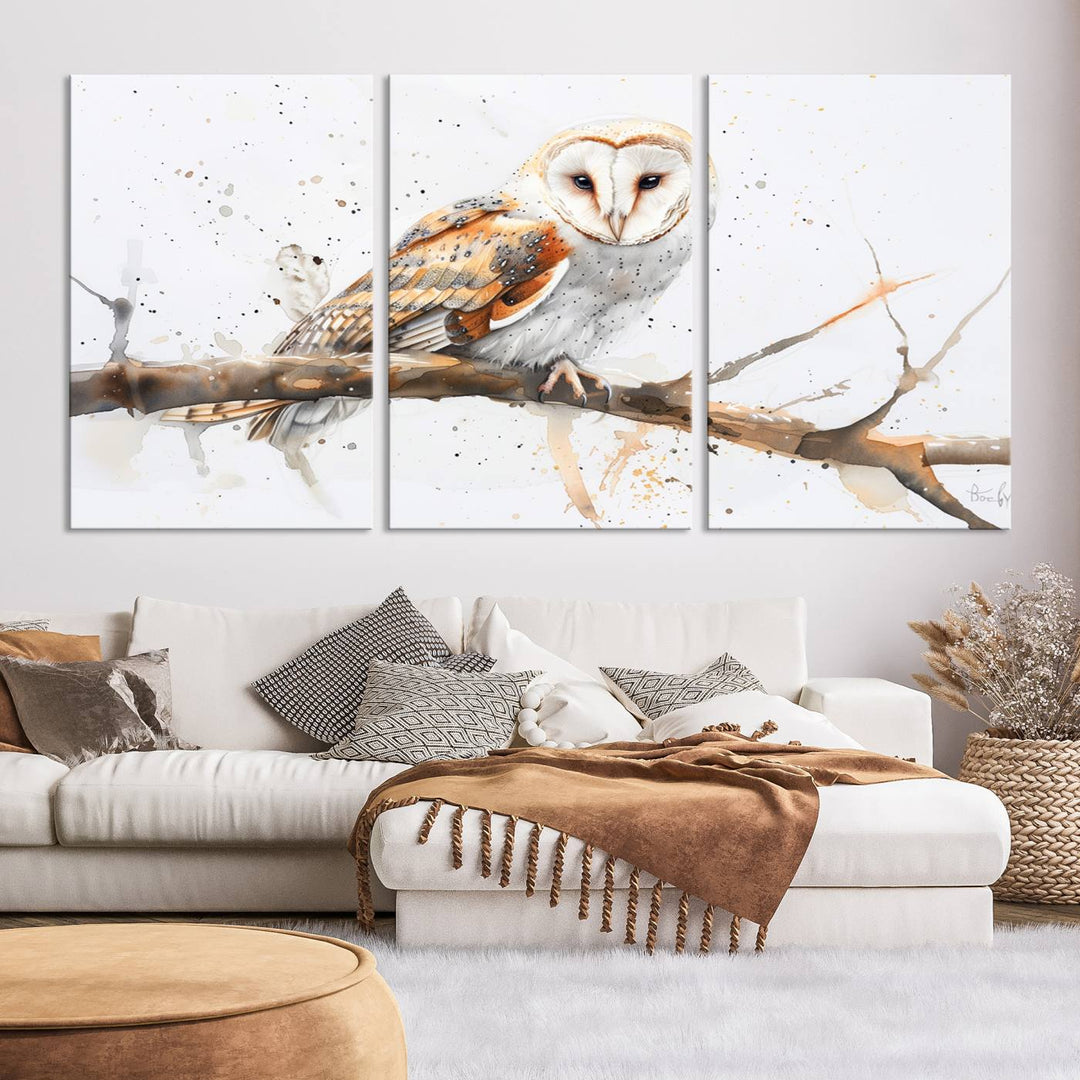 Abstract Owl Wall Art Canvas Print