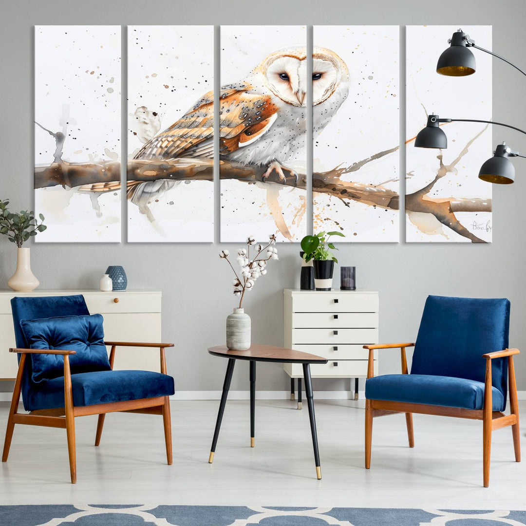 Abstract Owl Wall Art Canvas Print