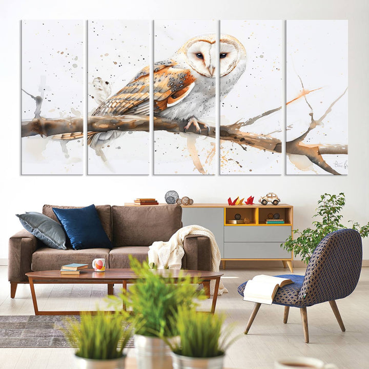 Abstract Owl Wall Art Canvas Print