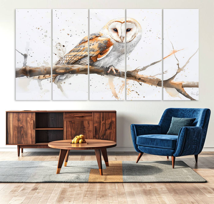 Abstract Owl Wall Art Canvas Print