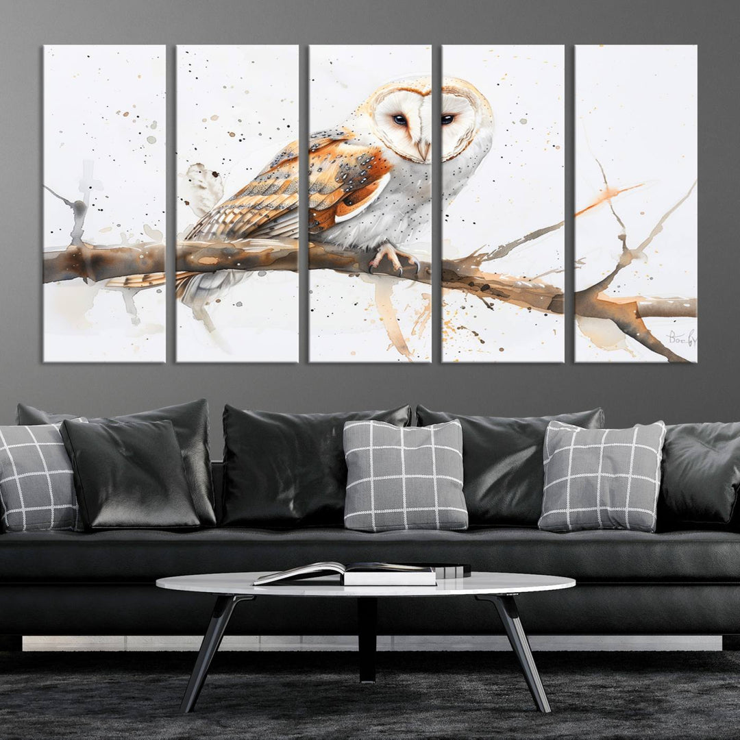 Abstract Owl Wall Art Canvas Print