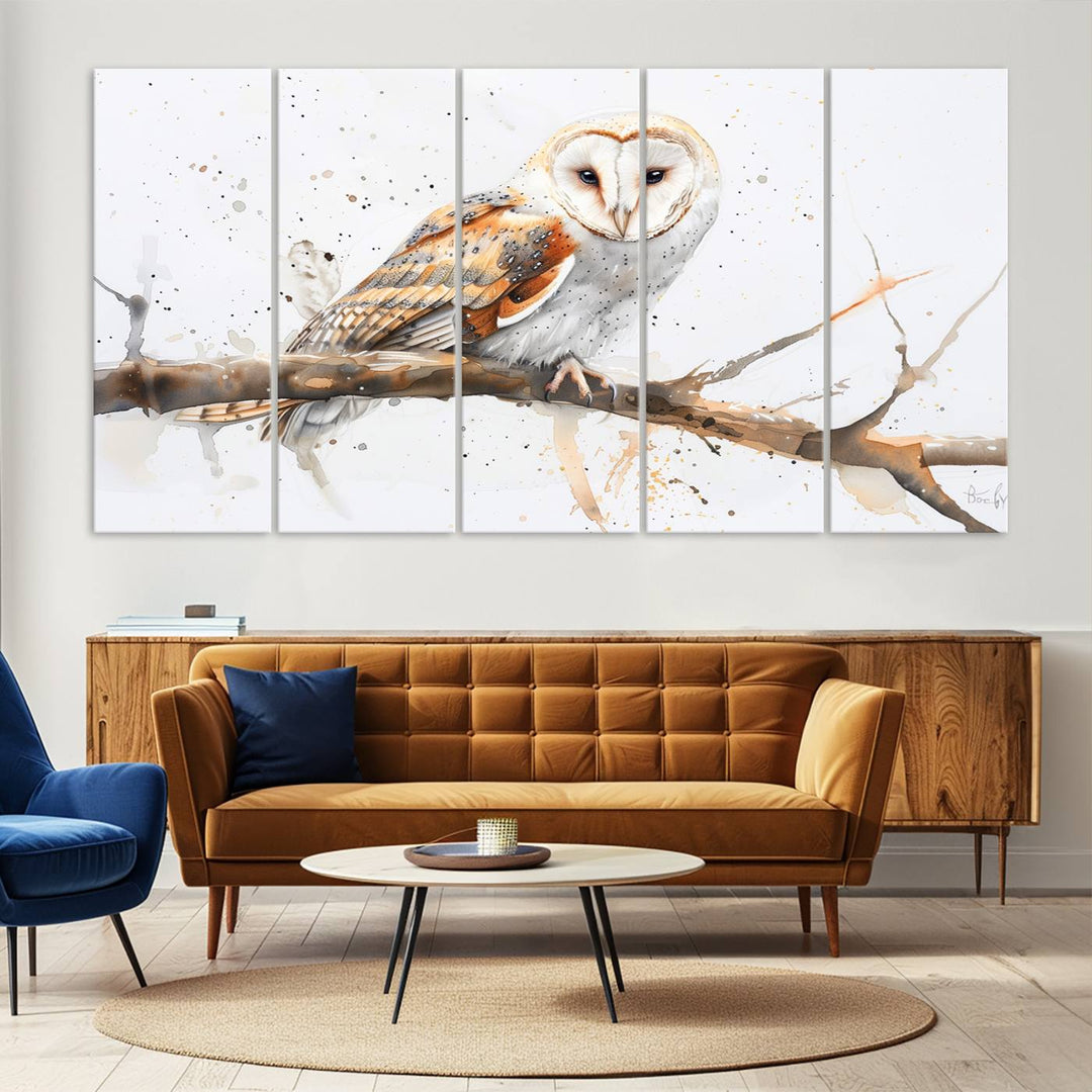 Abstract Owl Wall Art Canvas Print