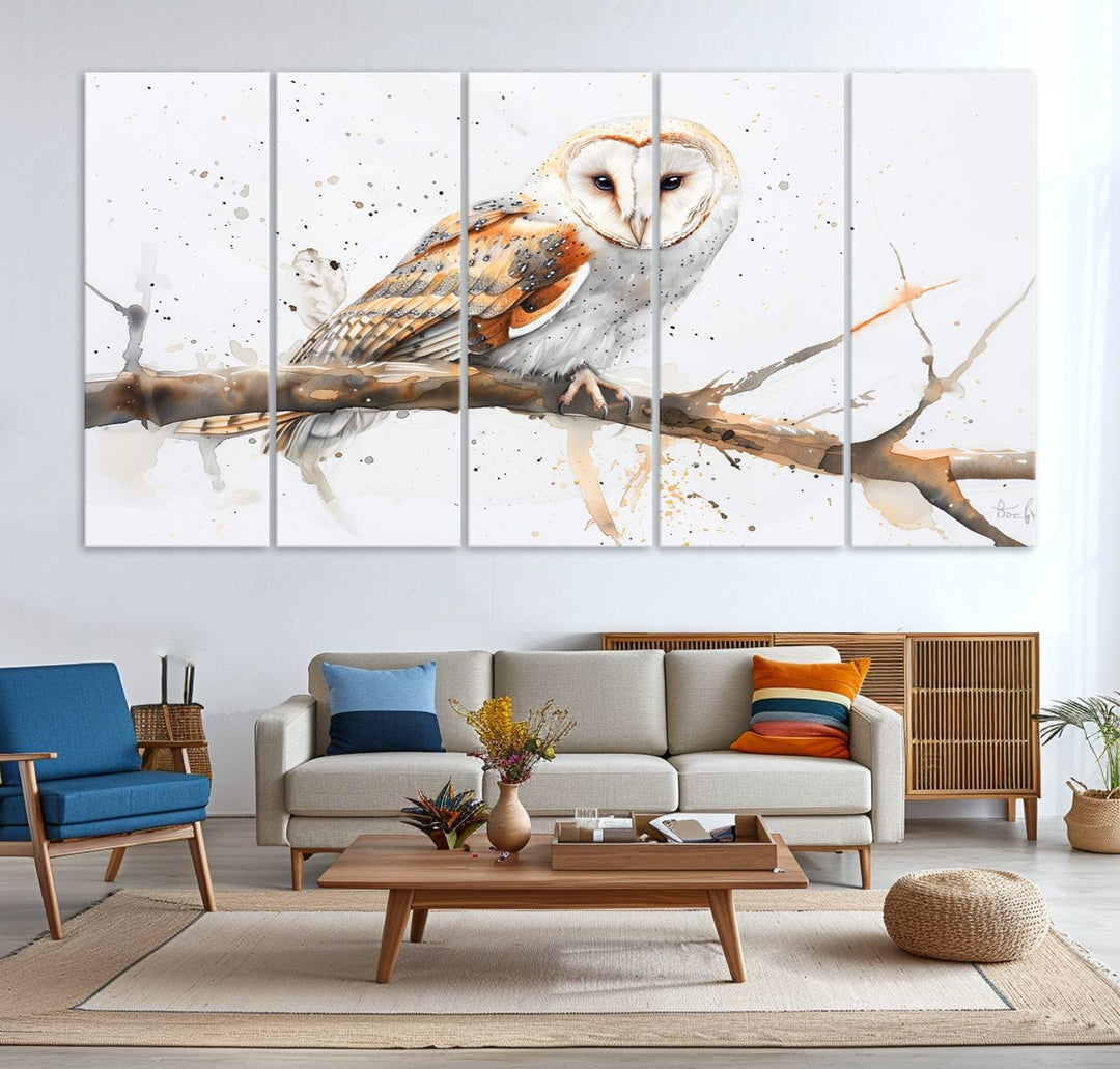 Abstract Owl Wall Art Canvas Print