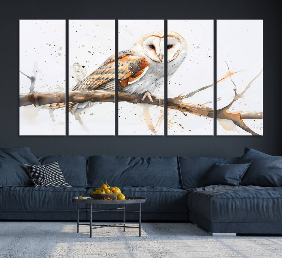 Abstract Owl Wall Art Canvas Print