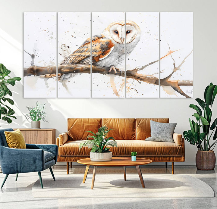 Abstract Owl Wall Art Canvas Print