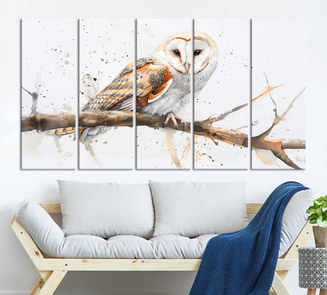 Abstract Owl Wall Art Canvas Print