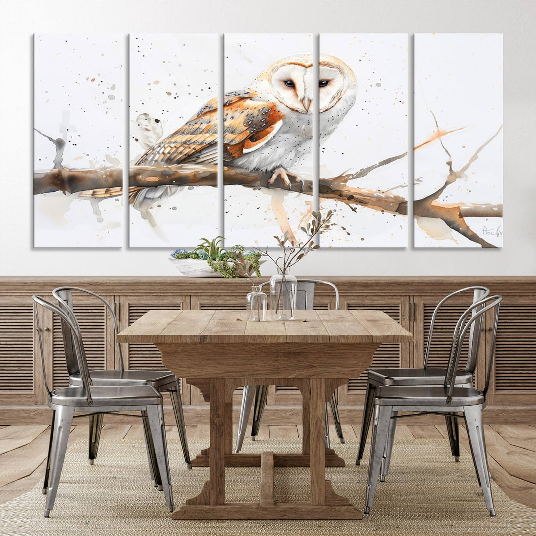 Abstract Owl Wall Art Canvas Print