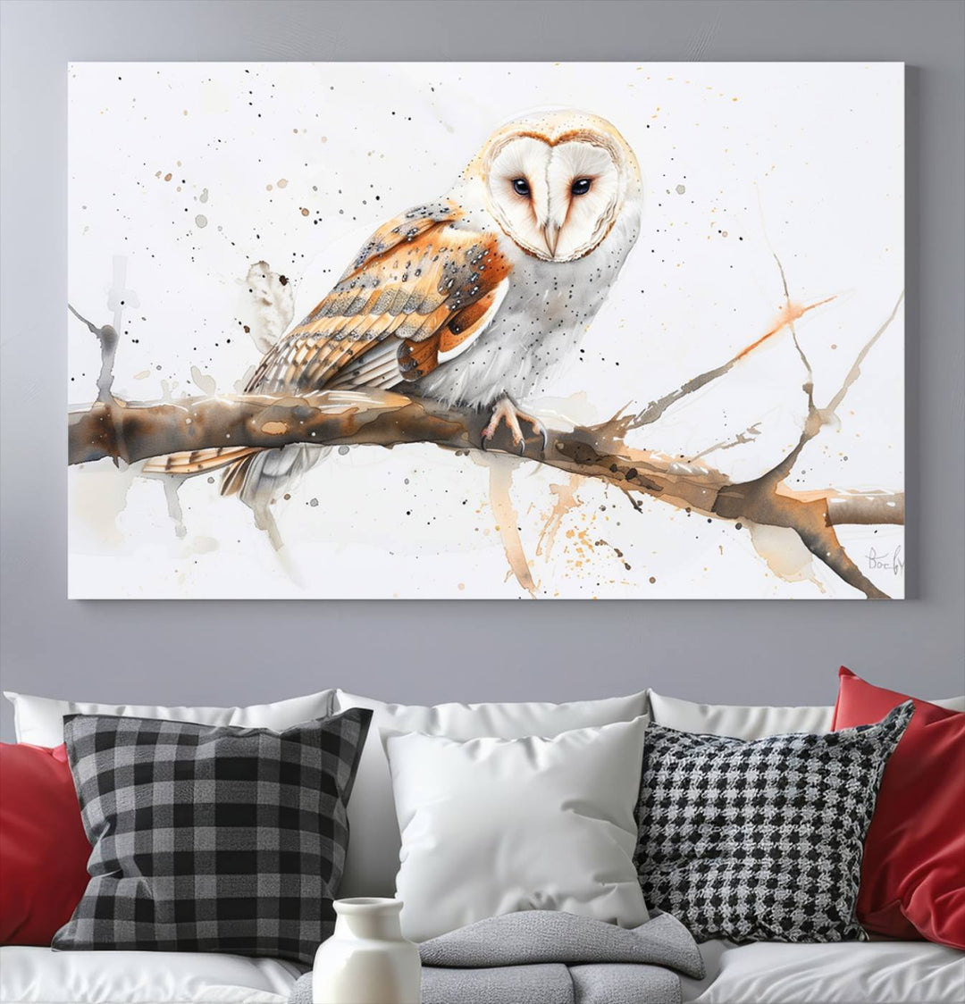 Abstract Owl Wall Art Canvas Print