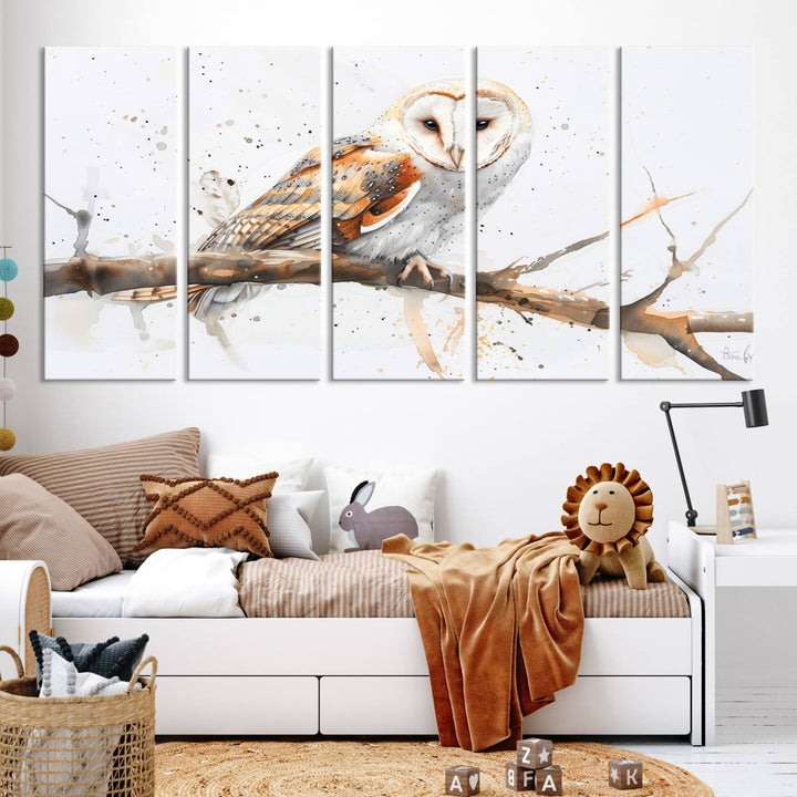 Abstract Owl Wall Art Canvas Print