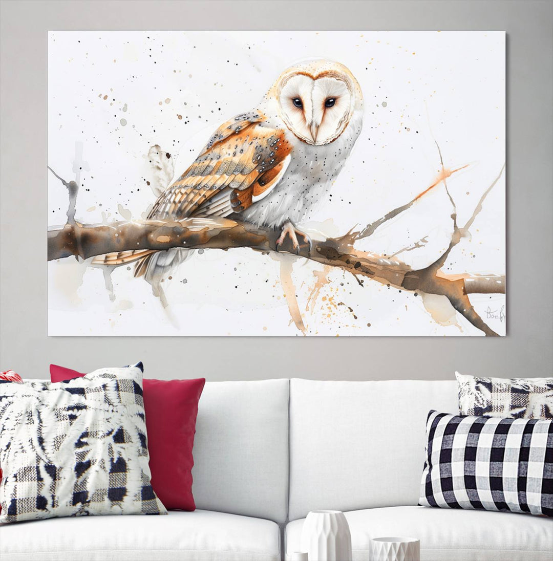 Abstract Owl Wall Art Canvas Print