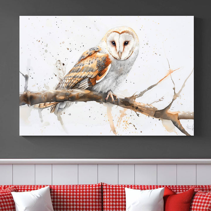 Abstract Owl Wall Art Canvas Print