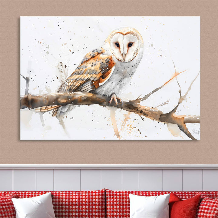 Abstract Owl Wall Art Canvas Print